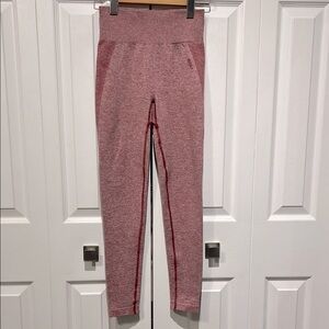 Gymshark‎ Heathered Grey/Burgundy Leggings Size S
